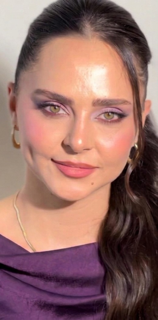 Model with soft pink eye makeup