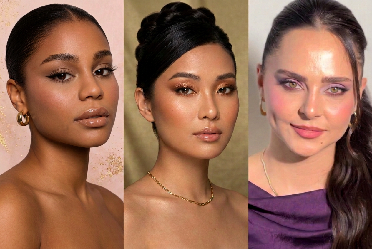 Three Glow by AïA models with dark, medium and light skin tones